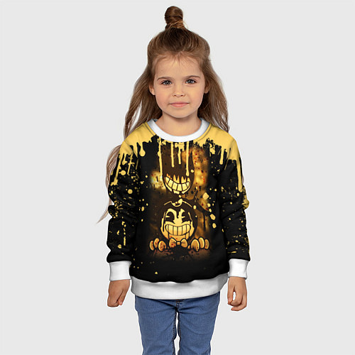 Детский свитшот Bendy And The Ink Machine Игра Бенди / 3D-Белый – фото 4