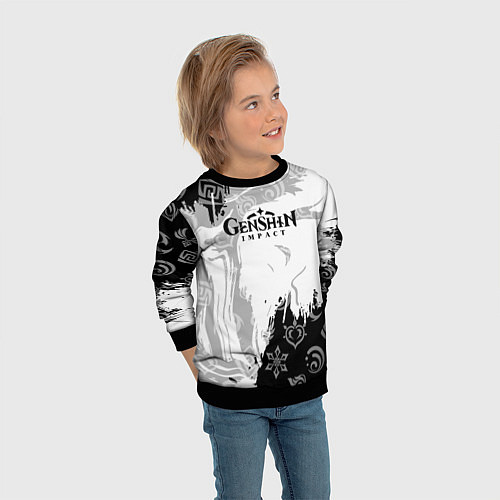 Детский свитшот Genshin Impact электро стихия / 3D-Черный – фото 3