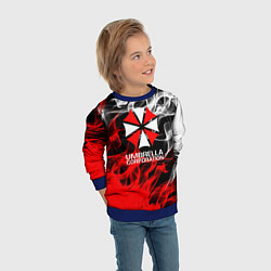 Свитшот детский Umbrella Corporation Fire, цвет: 3D-синий — фото 2