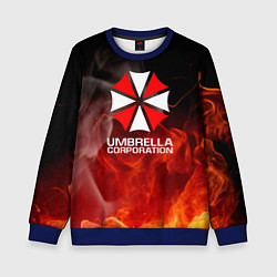 Свитшот детский Umbrella Corporation пламя, цвет: 3D-синий