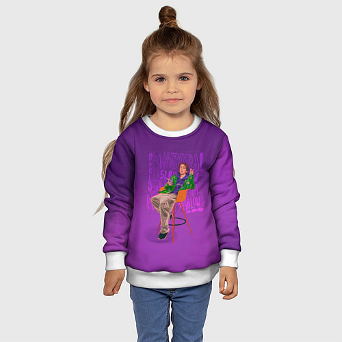 Детский свитшот Сидящий Слава / 3D-Белый – фото 4