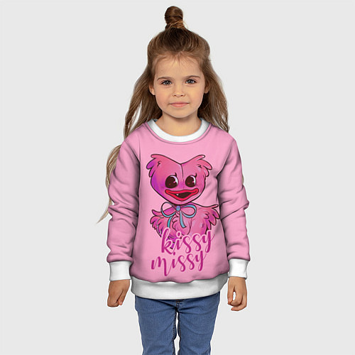 Детский свитшот Pink Kissy Missy / 3D-Белый – фото 4