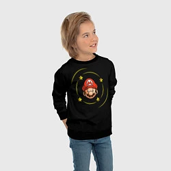 Свитшот детский Звездочки вокруг Марио, цвет: 3D-черный — фото 2