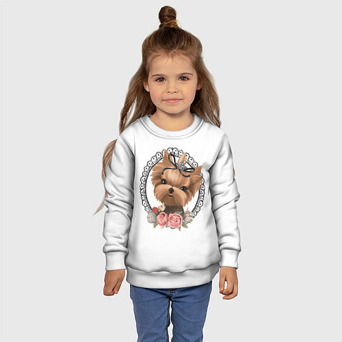 Детский свитшот Йорк в рамке / 3D-Белый – фото 4