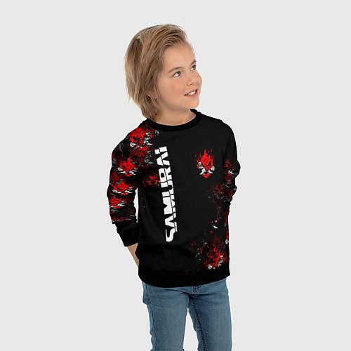 Детский свитшот КИБЕРПАНК 2077 SAMURAI CYBERPUNK 2077 / 3D-Черный – фото 3