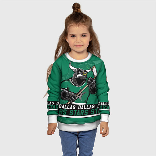 Детский свитшот Dallas Stars, Даллас Старз / 3D-Белый – фото 4