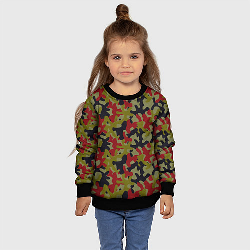 Детский свитшот Модный Цветной Камуфляж / 3D-Черный – фото 4