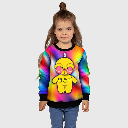 Детский свитшот Лалафанфан Lalafanfan Duck / 3D-Черный – фото 4