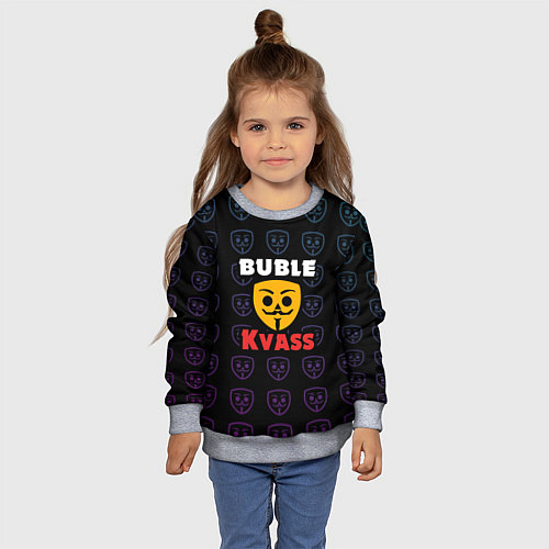 Детский свитшот Bubble kvass anonymous logo / 3D-Меланж – фото 4