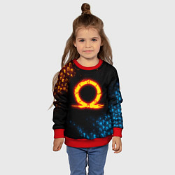 Свитшот детский GOD OF WAR CRATOS FIRE SYMBOL RUNE, цвет: 3D-красный — фото 2