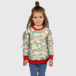 Свитшот детский Камуфляж в пастельных цветах, цвет: 3D-красный — фото 2