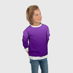Свитшот детский Красивый фиолетовый градиент, цвет: 3D-белый — фото 2