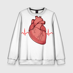 Свитшот детский Анатомия сердца, цвет: 3D-белый