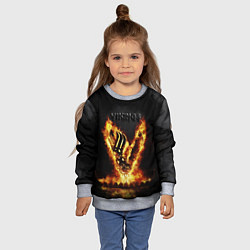 Свитшот детский Викинги Огонь, цвет: 3D-меланж — фото 2