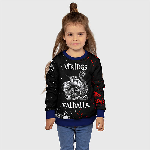 Детский свитшот Викинги: Вальхалла Vikings: Valhalla / 3D-Синий – фото 4