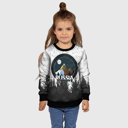 Детский свитшот Russian Тайга / 3D-Черный – фото 4