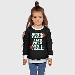 Свитшот детский ROCK AND ROLL розы, цвет: 3D-белый — фото 2