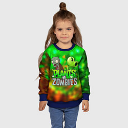 Свитшот детский Plants vs Zombies горохострел и зомби, цвет: 3D-синий — фото 2