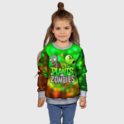 Свитшот детский Plants vs Zombies горохострел и зомби, цвет: 3D-меланж — фото 2