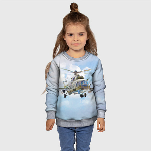 Детский свитшот Многоцелевой вертолёт МИ-8 / 3D-Меланж – фото 4
