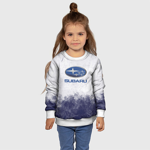Детский свитшот Subaru Трещина / 3D-Белый – фото 4