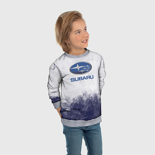 Детский свитшот Subaru Трещина / 3D-Меланж – фото 3