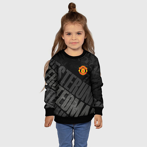 Детский свитшот Manchester United , Манчестер Юнайтед / 3D-Черный – фото 4