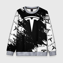 Детский свитшот Tesla logo texture