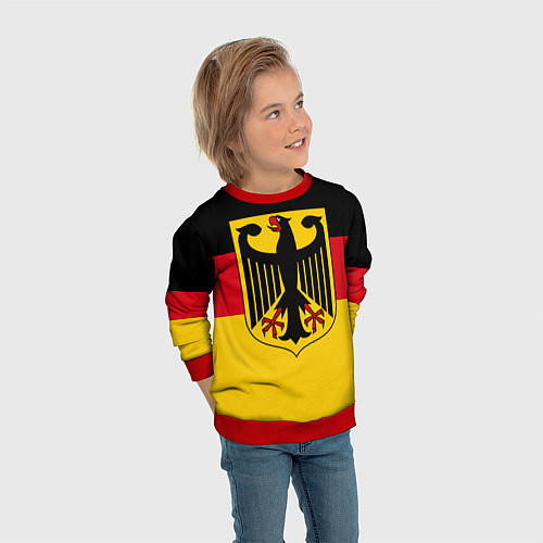Детский свитшот Германия - Germany / 3D-Красный – фото 3