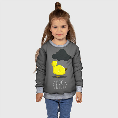 Детский свитшот Кря / 3D-Меланж – фото 4