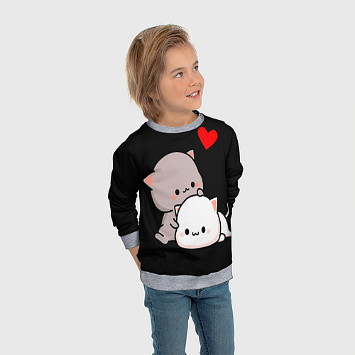 Детский свитшот Котическая любовь Kitty Love / 3D-Меланж – фото 3