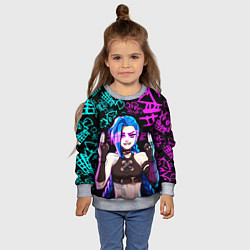 Свитшот детский JINX ДЖИНКС NEON PATTERN, цвет: 3D-меланж — фото 2