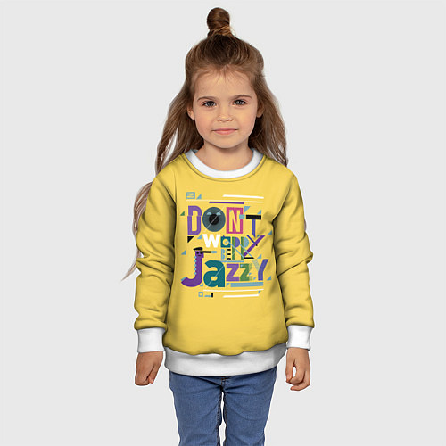Детский свитшот Джаз Jazz / 3D-Белый – фото 4