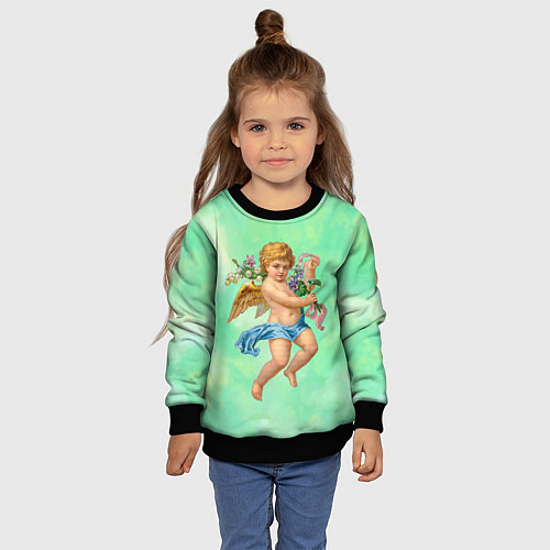 Детский свитшот Ангел Святой / 3D-Черный – фото 4