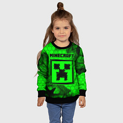 Свитшот детский MINECRAFT - Зеленый Крипер, цвет: 3D-черный — фото 2