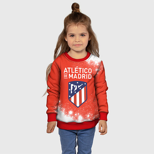 Детский свитшот ATLETICO MADRID Брызги / 3D-Красный – фото 4