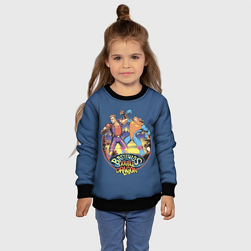 Детский свитшот Battletoads and Double Dragon / 3D-Черный – фото 4