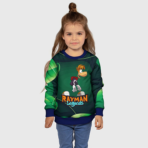 Детский свитшот Rayman Legends Green / 3D-Синий – фото 4