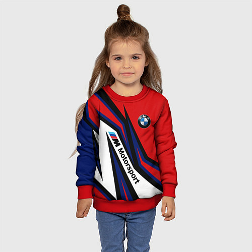 Детский свитшот БМВ МОТОСПОРТ BMW MOTOSPORT / 3D-Красный – фото 4