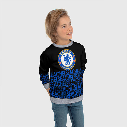 Детский свитшот Chelsea челси паттерн / 3D-Меланж – фото 3