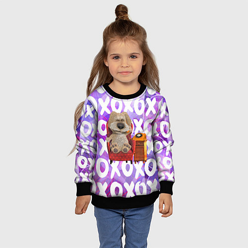 Детский свитшот Бен Собака / 3D-Черный – фото 4