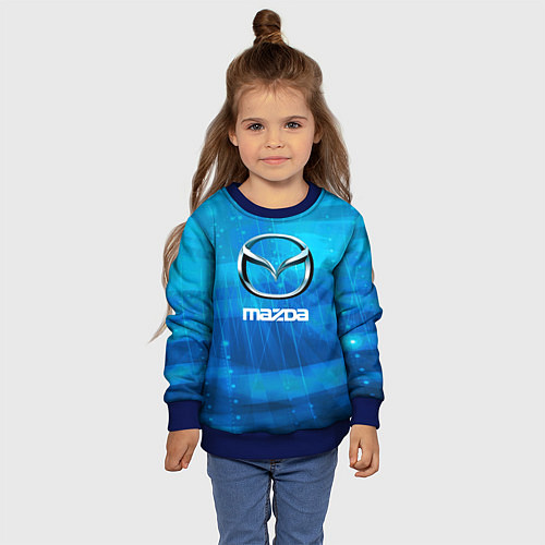 Детский свитшот Mazda мазда / 3D-Синий – фото 4