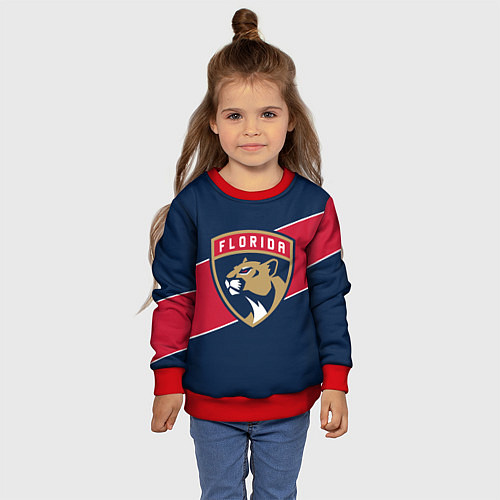 Детский свитшот Florida Panthers , Флорида Пантерз / 3D-Красный – фото 4