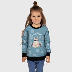 Свитшот детский No prob-lama Лама, цвет: 3D-черный — фото 2