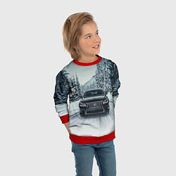 Свитшот детский Лексус - зимняя дорога!, цвет: 3D-красный — фото 2