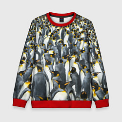 Свитшот детский Пингвины Penguins, цвет: 3D-красный
