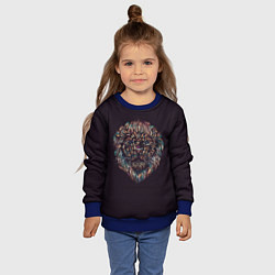 Свитшот детский Красочный неоновый лев, цвет: 3D-синий — фото 2