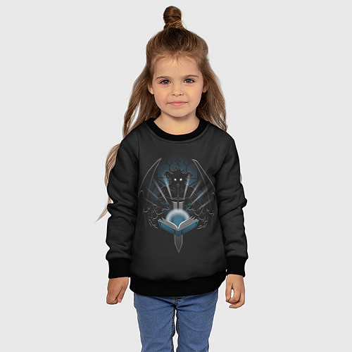 Детский свитшот Kings of wizard / 3D-Черный – фото 4