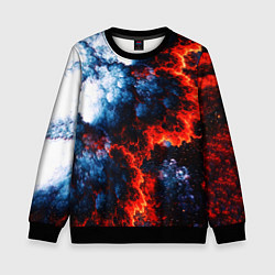 Свитшот детский 3D ЯДЕРНЫЙ КОСМИЧЕСКИЙ ВЗРЫВ ОГОНЬ, цвет: 3D-черный