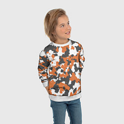 Свитшот детский Orange Camo, цвет: 3D-белый — фото 2
